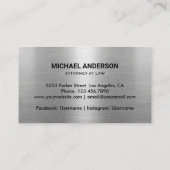 Procureur van de advocatuur Modern Gold & Silver Visitekaartje (Achterkant)