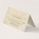 Procureur van de advocatuur Parchment Appointatio Visitekaartje (Achterkant)