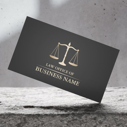 Procureur van de Law Gold Scale Dark Gray Lawyer Visitekaartje