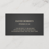 Procureur van de Law Gold Scale Dark Gray Lawyer Visitekaartje (Achterkant)