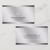 Procureur van de rechtbank White Silver Legal Scal Visitekaartje (Voorkant / Achterkant)