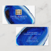 procureur van de Wet Modern Blue Agate Stone Lawye Visitekaartje (Voorkant / Achterkant)