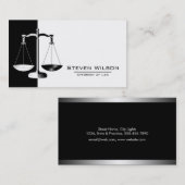 Procureur van Law Black en White Legal Scale Visitekaartje (Voorkant / Achterkant)