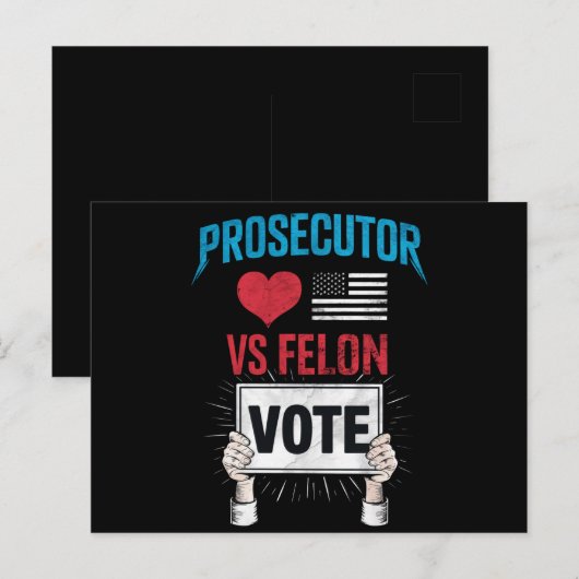 Procureur vs Felon Vote Briefkaart (Voorkant / Achterkant)