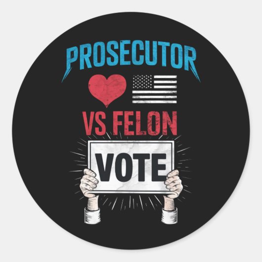Procureur vs Felon Vote Ronde Sticker (Voorkant)