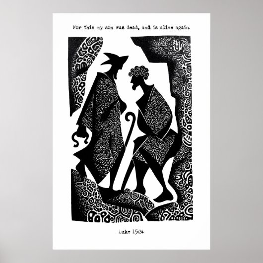 Prodigal Son Art Print Luke 15 24 Scripture Poster (Voorkant)