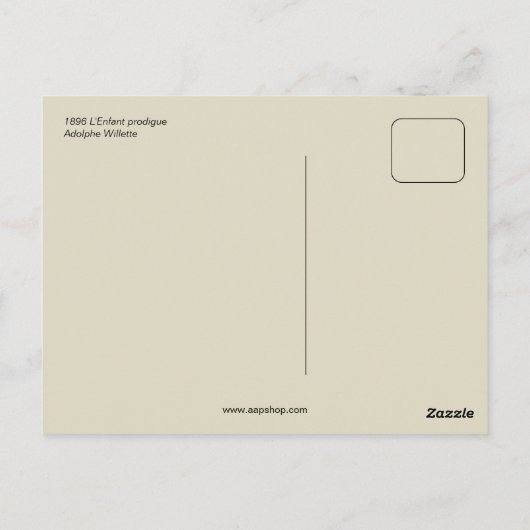 Prodigal Son mime, zwart-wittekening Briefkaart (Achterkant)