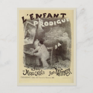  Prodigal Son mime, zwart-wittekening Briefkaart