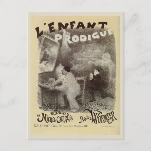 Prodigal Son mime, zwart-wittekening Briefkaart (Voorkant)