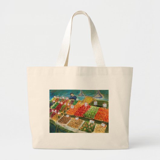Produceer leverancierstas (Pike Place Market in Se Grote Tote Bag (Voorkant)
