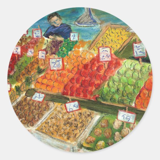 Produceer Sticker verkoper (Pike Place Market Seat (Voorkant)