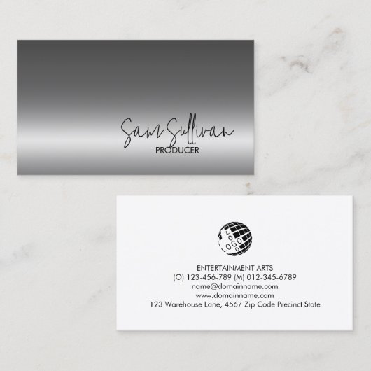 Producent Entertainment Faux Silver Visitekaartje (Voorkant / Achterkant)