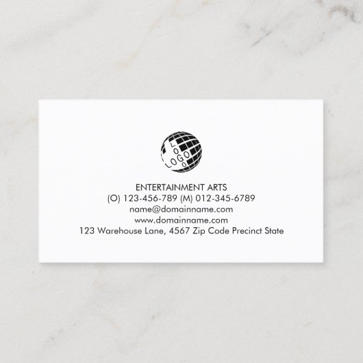 Producent Entertainment Faux Silver Visitekaartje (Achterkant)