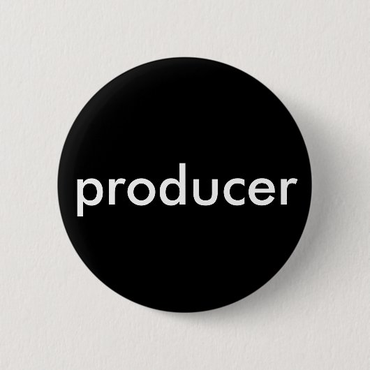 Producent in vetgedrukte letters ronde button 5,7 cm (Voorkant)