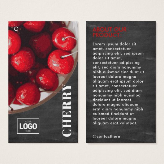 Product Brandy Cherry Logo Hang Labels Visitekaartje (Voorkant /achterkant)