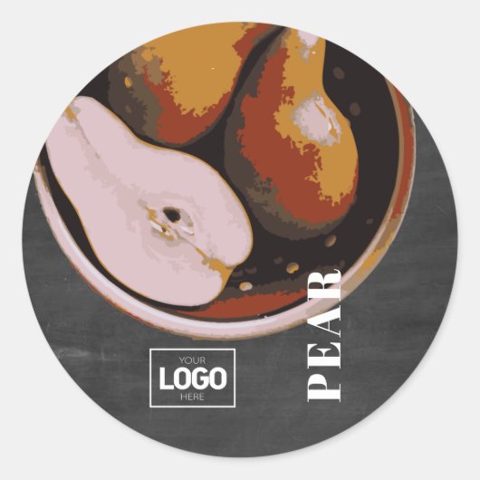 Product Brandy Pear-Logo Ronde Sticker (Voorkant)