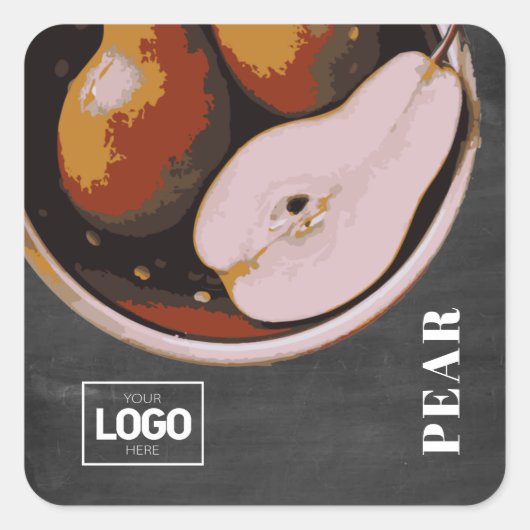 Product Brandy Pear-Logo Vierkante Sticker (Voorkant)