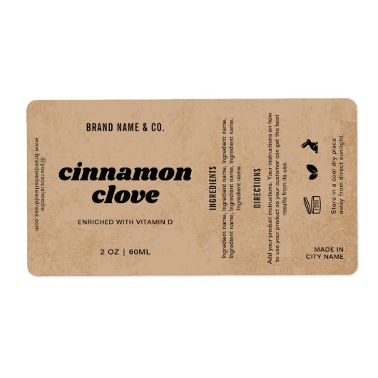  Product Customizable Brown Rustic Label (Voorkant)