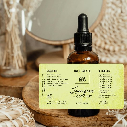 Product Customizable Lemon Green Rustic Label