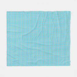 Product display showing a blanket with a blue  fleece deken