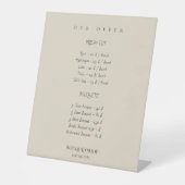 Product- en prijslijst voetafdruk reclamebord met voetstuk (Voorkant)