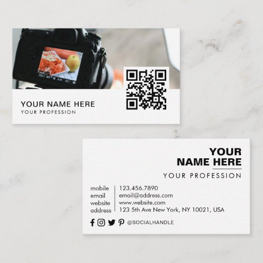 product fotograaf QR Code Visitekaartje (Voorkant / Achterkant)