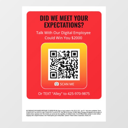 Product Genius - Raamklemmen - Keene Red Raamsticker (Vel)