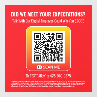 Product Genius Rood 8x8 Window Cling - Sweepstakes Raamsticker