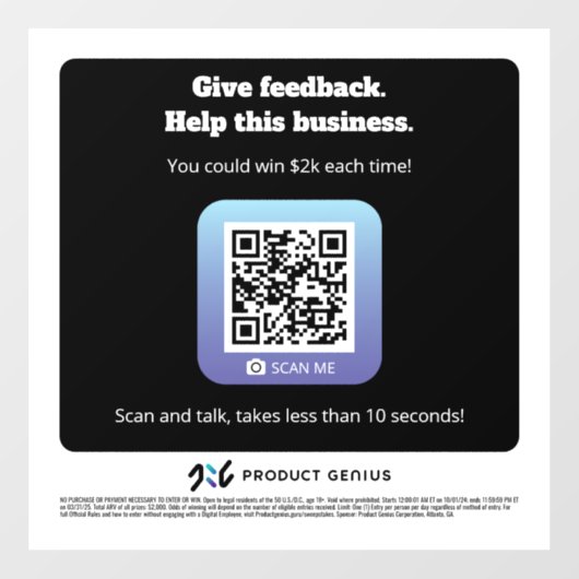 Product Genius venster plakken vierkant - 101524 v Raamsticker (Vel)