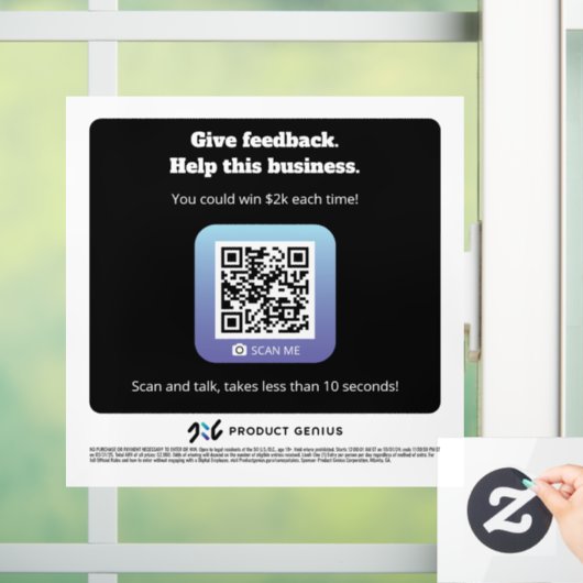 Product Genius venster plakken vierkant - 101524 v Raamsticker (Huis)