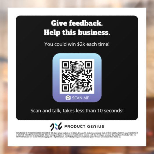 Product Genius venster plakken vierkant - 101524 v Raamsticker (Vel 2)