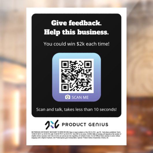 Product Genius - window cling - 101524version Raamsticker (Vel 2)