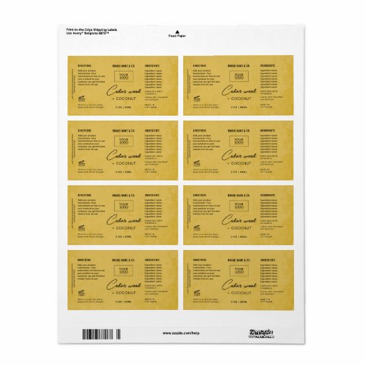 Product  Golden Rustic Label (Full Sheet)