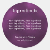 Product ingrediënt lijst paarse business label (Voorkant)