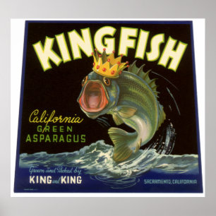  product kan kunst etiketteren, Kingfish Asparagus Poster