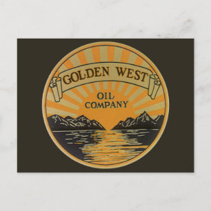 Product Label Art, Golden West Oil Company Briefkaart