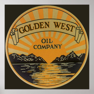  Product Label Art, Golden West Oil Company Poster