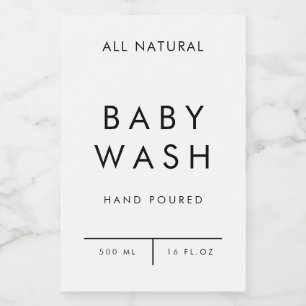 product label organisatie opslag - BABY WASH Voedselcontainer Etiket