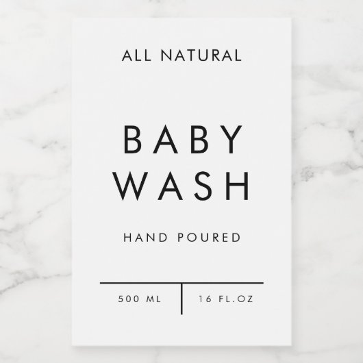 product label organisatie opslag - BABY WASH Voedselcontainer Etiket (Enkel label)