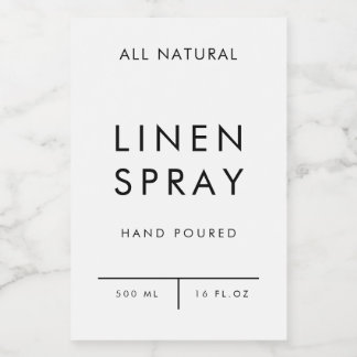 product label organisatie opslag - LINEN SPRAY Voedselcontainer Etiket