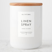 product label organisatie opslag - LINEN SPRAY Voedselcontainer Etiket (Voorkant)