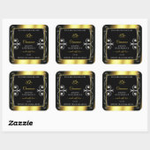 Product-labels voor Glamoureuzendiamanten Black Go Vierkante Sticker (Vel)