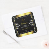 Product-labels voor Glamoureuzendiamanten Black Go Vierkante Sticker (Envelop)
