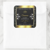 Product-labels voor Glamoureuzendiamanten Black Go Vierkante Sticker (Tas)