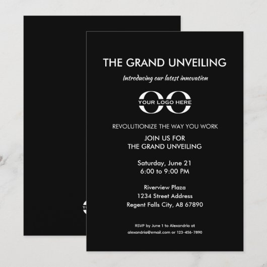 Product lancering Grand onthulling evenement Kaart (Voorkant / Achterkant)