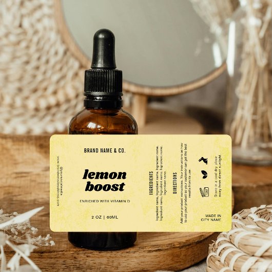 Product  Lemon Yellow Rustic Label
