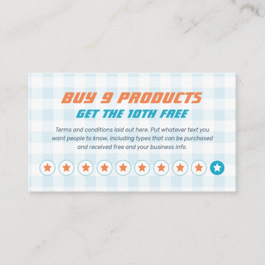 Product Loyalty Stamp of Punch Kaart - Koop 9 Krij (Voorkant)