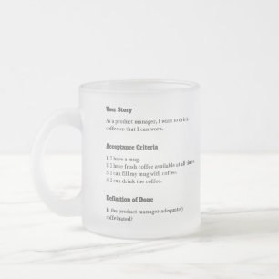 Product Manager Gebruikersverhaal Agile Scrum Matglas Koffiemok