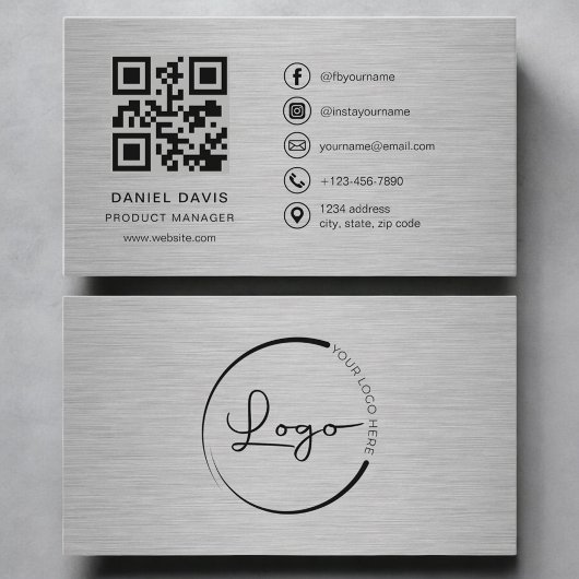Product Manager Metaal QR Code Visitekaartje