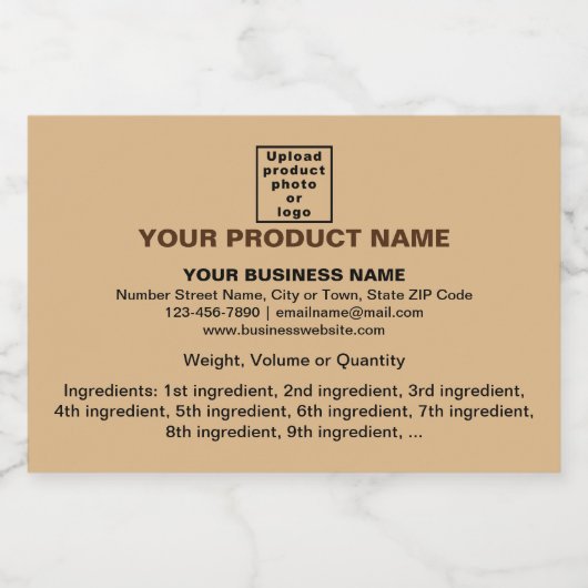 Product Minimale Informatie over Lichtbruin Klein Likeurfles Etiket (Enkel label)
